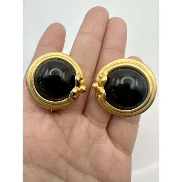 Vintage Unsigned Givenchy Gold Tone Clip On Earrings - Picture 1 of 6